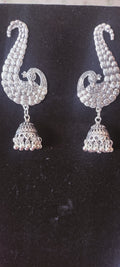 Bell-shaped silver earrings